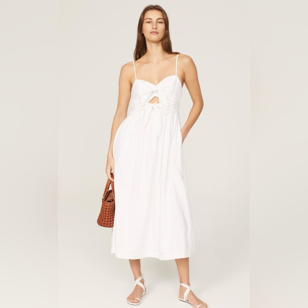 Madewell White Cotton Summer Midi Dress M $140